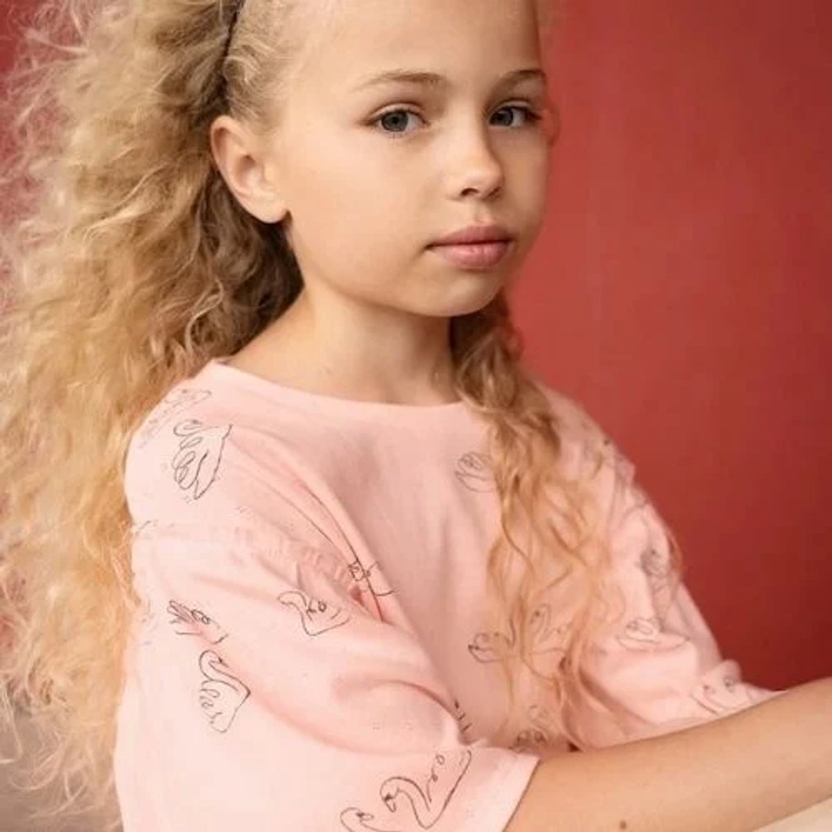 Sproet & Sprout T-shirt Swan Print Tops & T-shirts Meisjes - Shirt - Roze - Maat 110