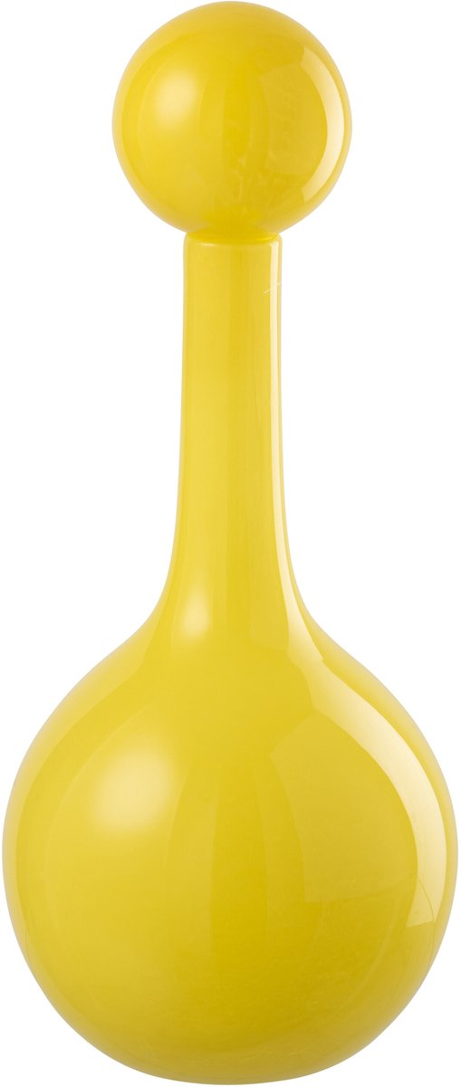 decoratie Fles Ubi - glas - geel - small