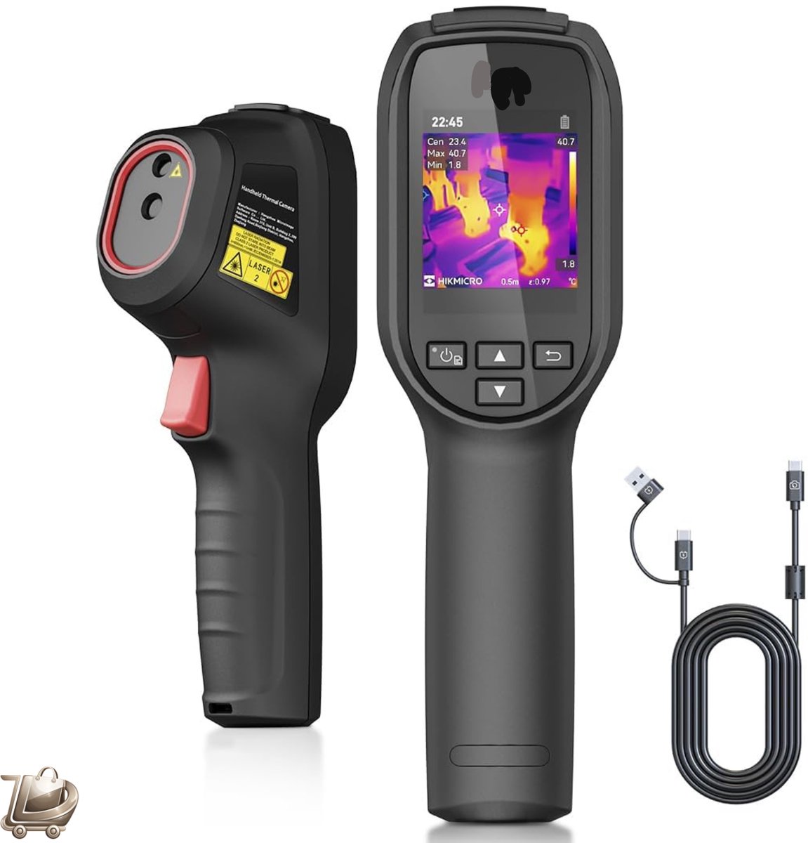 Thermische Camera - Hittebeeld Camera - 240x240 IR Resolutie - 9216 Pixels - 25 Hz Vernieuwingsfrequentie - -20°C tot 550°C Infrarood Thermometer - Compacte Draagbare ECO Camera - Laserpointer - IR Beeldvorming