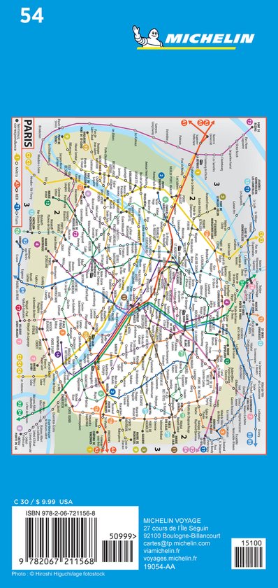 Michelin Paris Street Map + Index Map 54