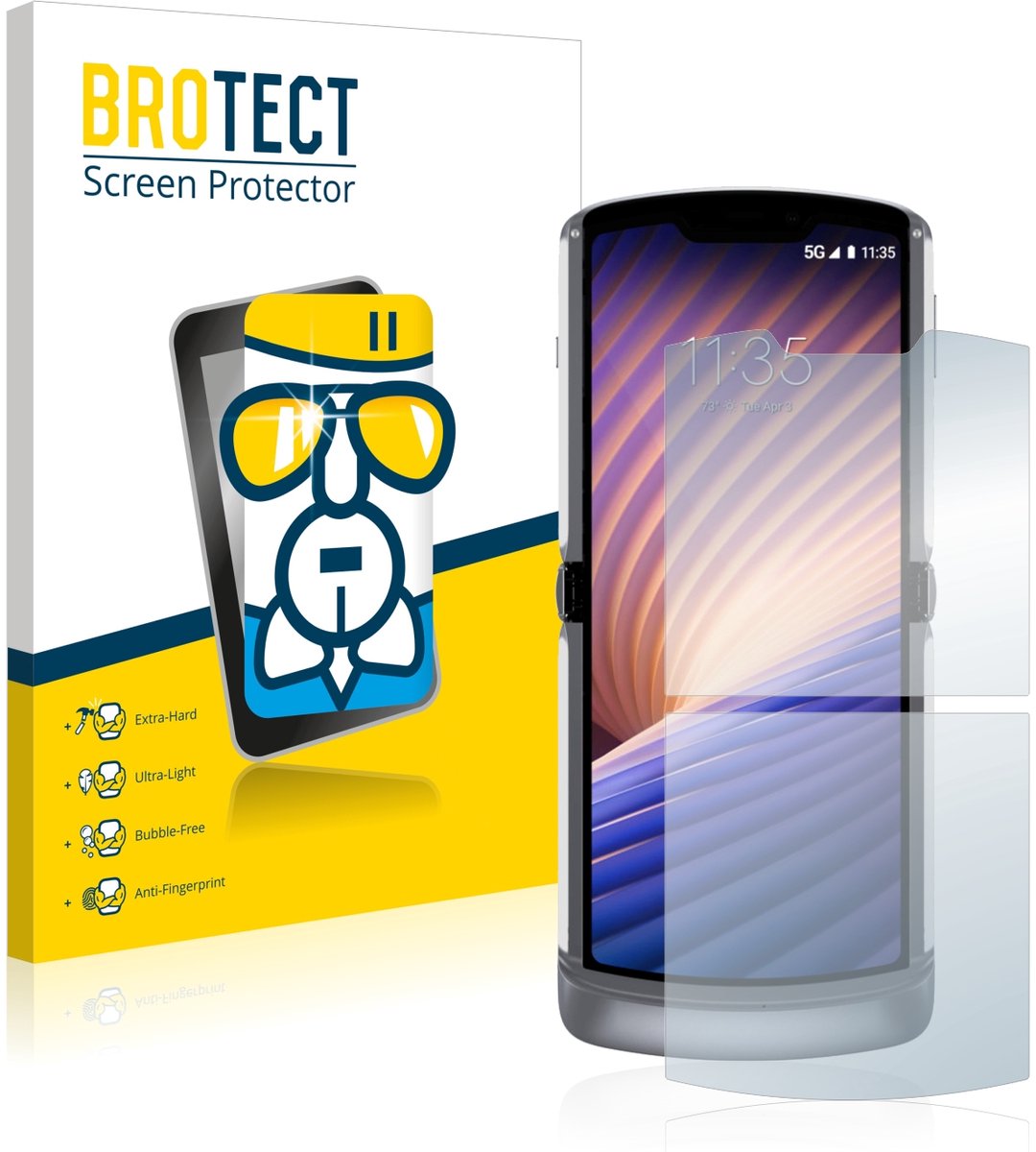 Screenprotector voor Motorola Razr 5G 2020 Beschermglas transparant