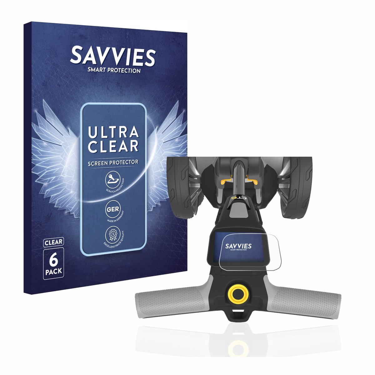 Savvies - Screenprotector voor PowaKaddy CT6 - Folie Beschermfolie transparant 6 Stuks