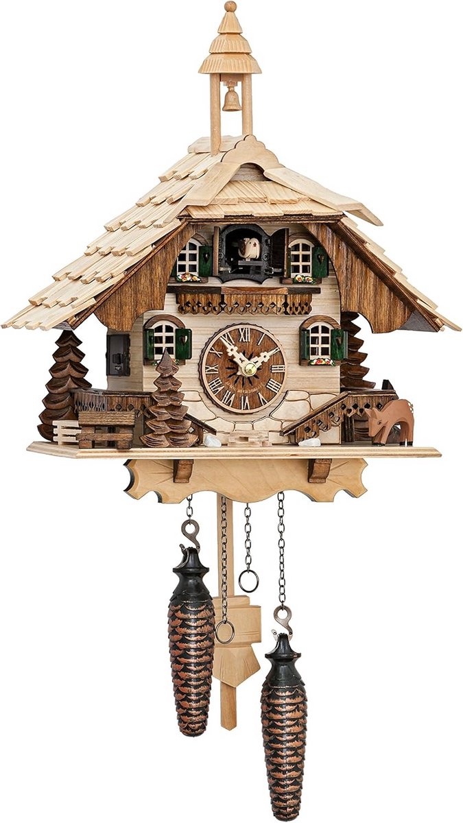Quartz Koekoeksklok Zwartewoud Huis - Wandklok met Koekoep