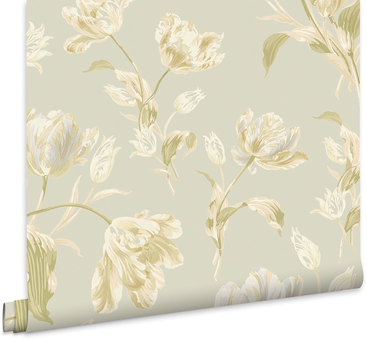 Laura Ashley Gosford Behang - Bloemen - 10mx52cm - Groen