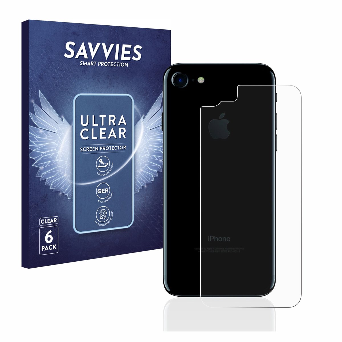 Savvies - Screenprotector voor Apple iPhone 7 / 8 / SE 2 2020 Achterkant (Totale Oppervlakte) - Folie Beschermfolie transparant 6 Stuks