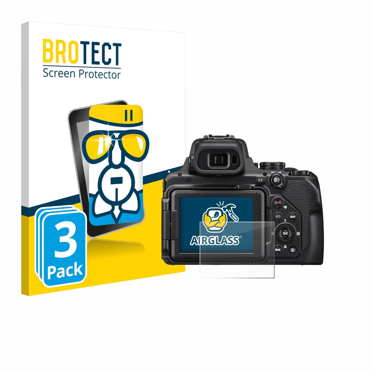 Screenprotector 3 Stuks voor Nikon Coolpix P1000 / P1100 Beschermglas transparant