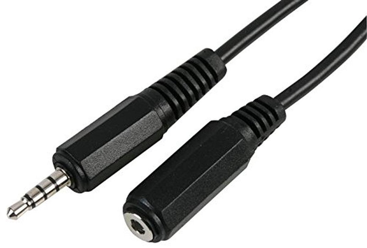 4-polige Audiokabel Verlengsnoer Stereo Jack 3,5 mm - Met Microfoon Ondersteuning