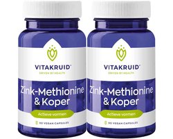 Vitakruid Zink Methionine Koper - 2 x 90 vegancapsules - Voordeelverpakking
