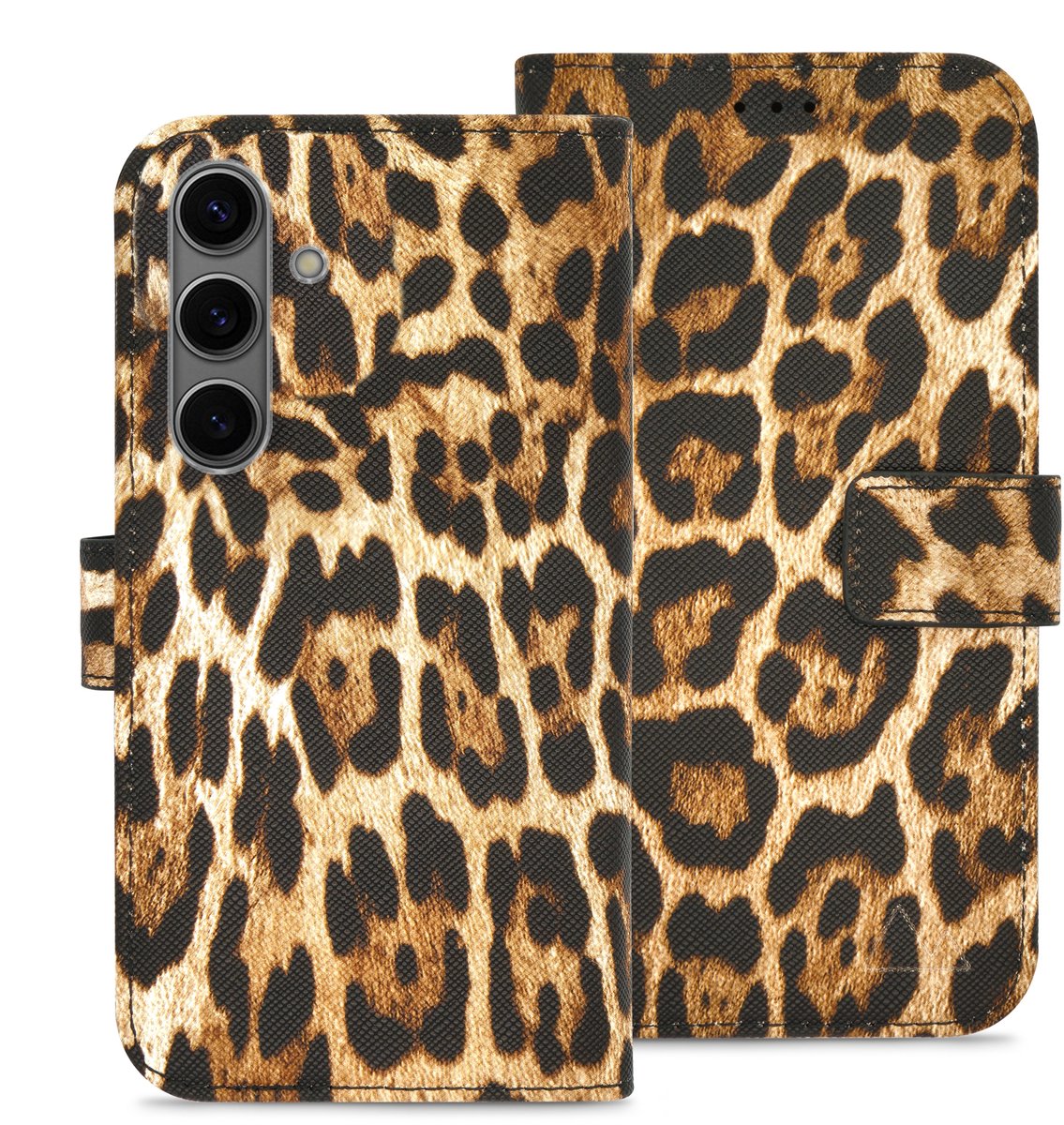 My Style Telefoonhoesje geschikt voor Samsung Galaxy S26 Hoesje | My Style Flex Wallet Bookcase Portemonnee | Pasjeshouder voor 3 Pasjes | Telefoonhoesje voor Pinpas / OV Kaart / Rijbewijs - Wild Leopard | Bruin
