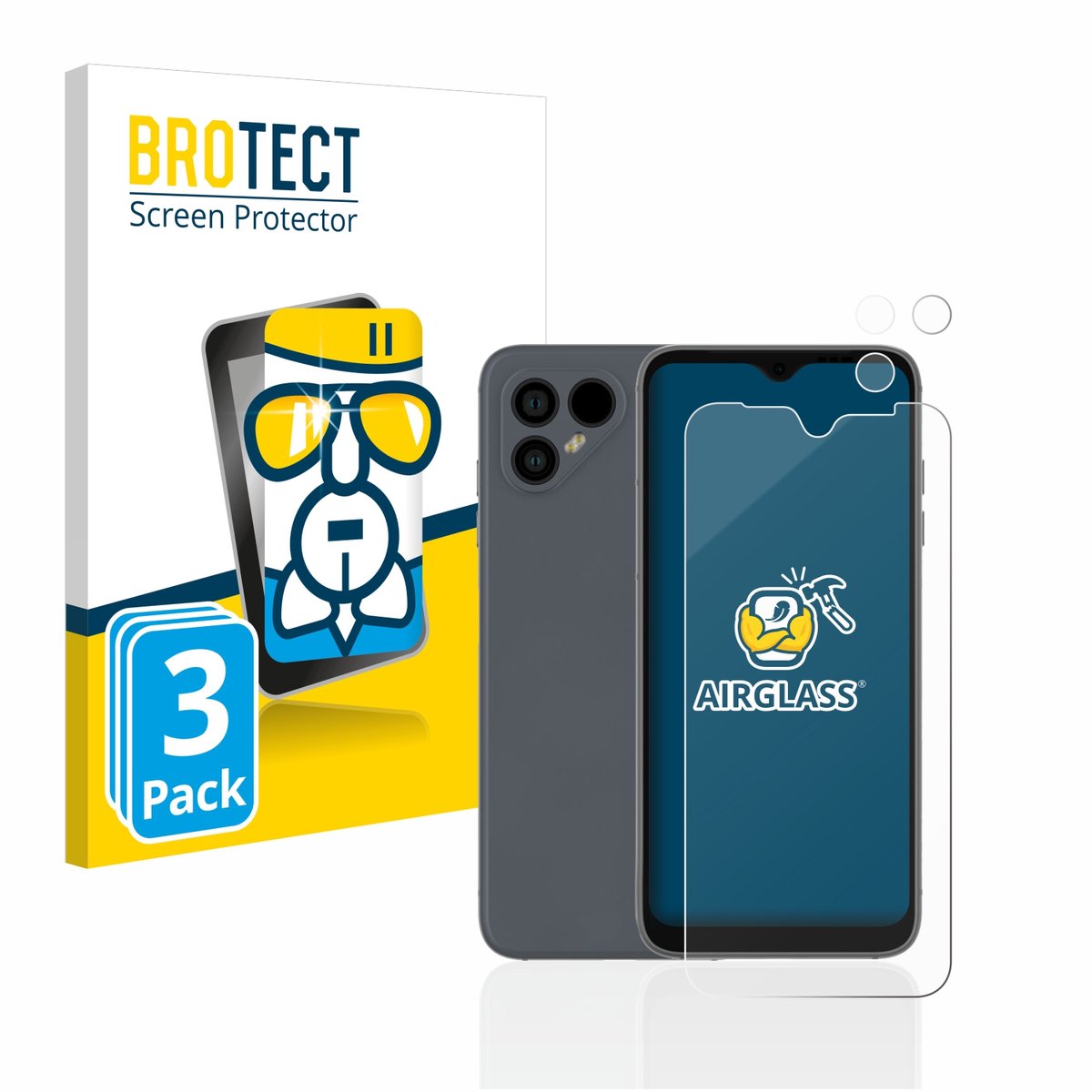 Screenprotector 3 Stuks voor Fairphone 4 (Voor+Camera) Beschermglas transparant