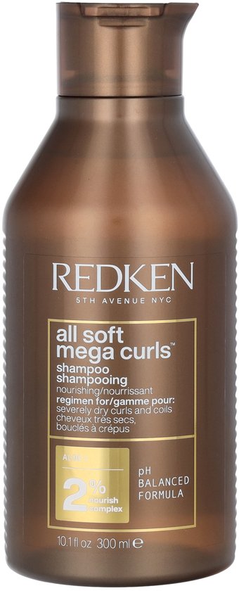 Redken All Soft Mega Curls Shampoo – Voedende shampoo voor krullen en kroeshaar – 300 ml