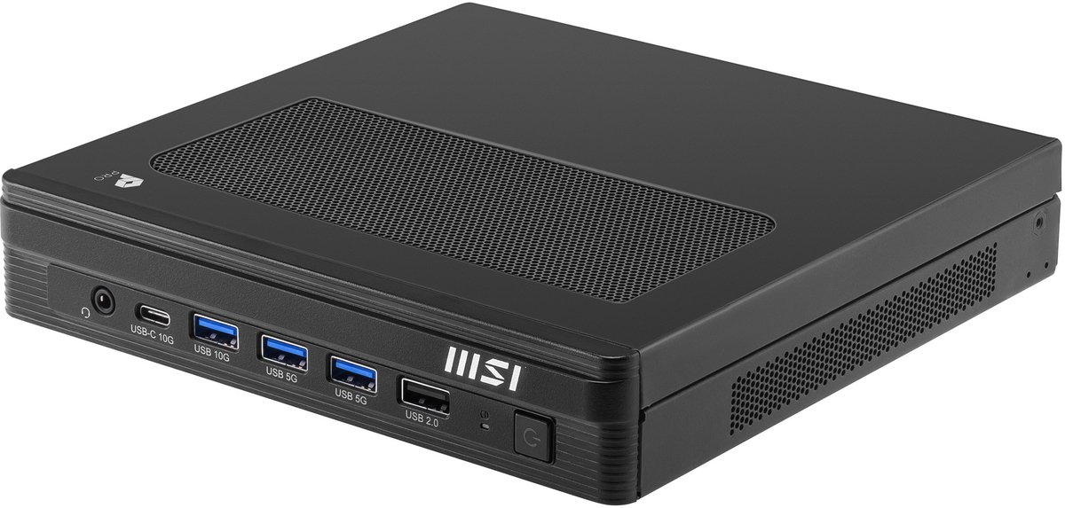 MSI Pro DP10 A14MG-004EU PC's/werkstation Intel® Pentium® Gold G7400 8 GB DDR5-SDRAM 128 GB SSD Windows 11 Pro Mini PC Zwart