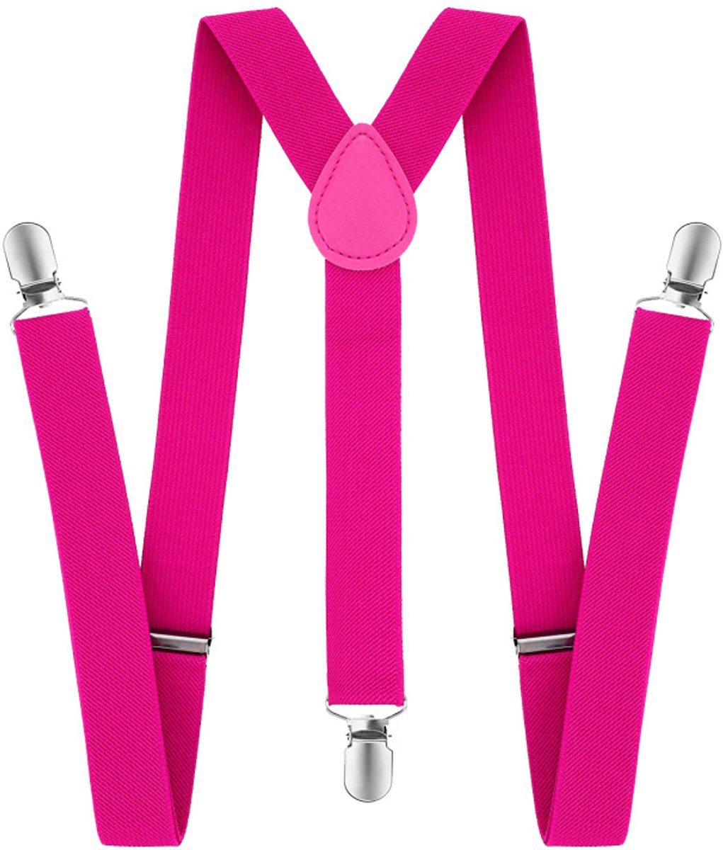 Bretels - Verstelbaar - Volwassenen - Suspenders - Broek ophouden Elastisch met clips - Roze - Jonyx