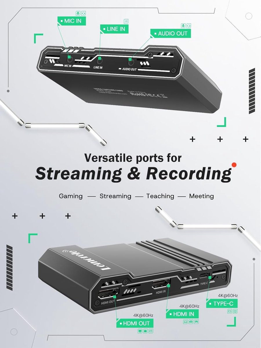Lemorele AC09 HDMI Capture Card - 4K 60Hz Passthrough - 1080p thumbnail 3