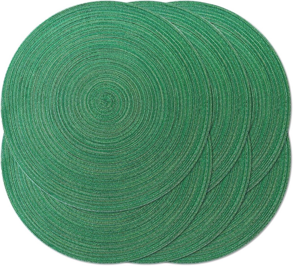 Set van 6 Ronde Placemats 38cm - Gevlochten en Hittebestendig voor Binnen & Buiten