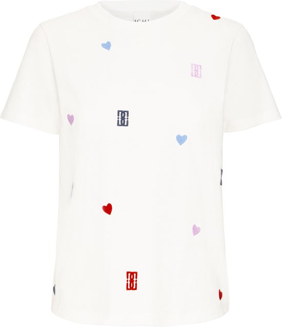 T-shirt femme Ichi IHCAMINO SS32 - CLOUD DANCER / MULTI