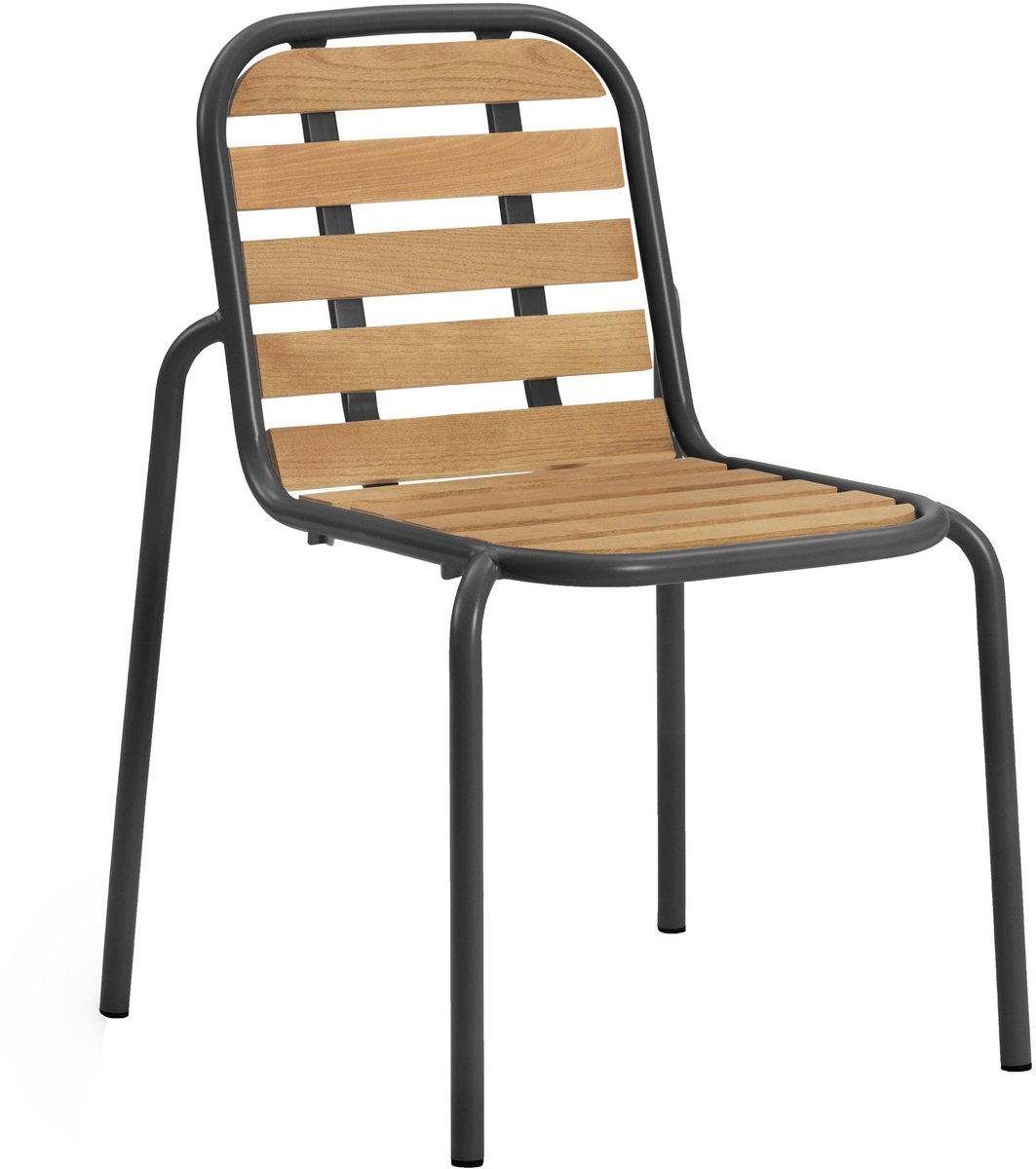 Normann Copenhagen Vig - Buitenstoel, robinia naturel / zwart