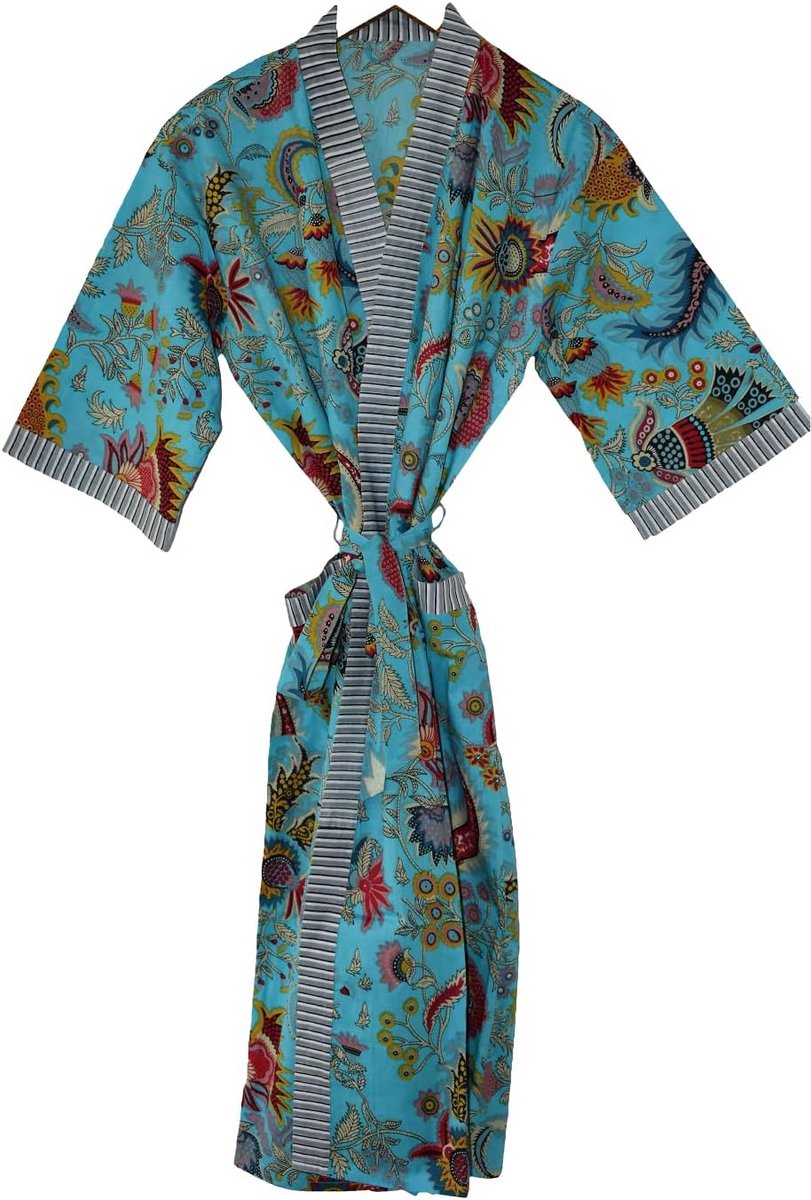 Lichtgewicht Katoenen Kimono Dames Gewaad Nachtkleding Loungewear - Eén Maat