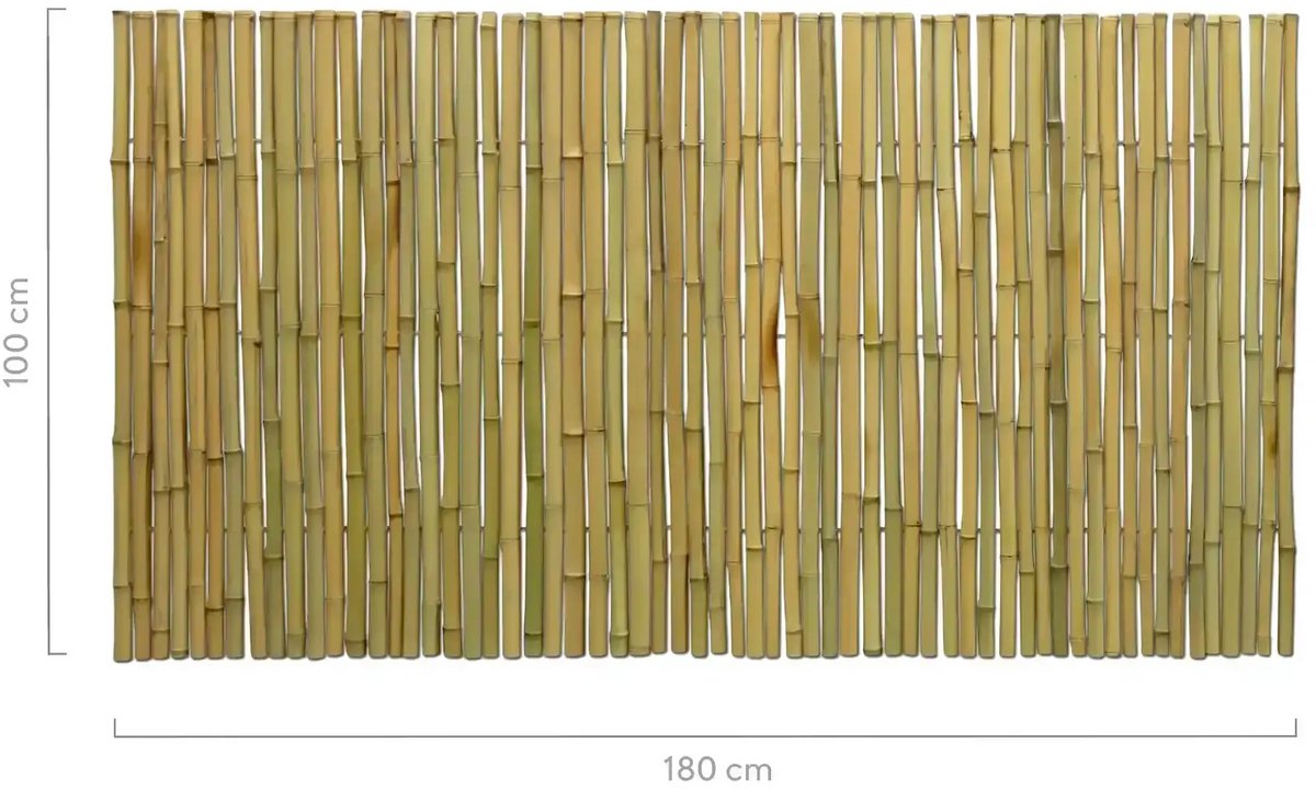 Masters of Bamboo® Bamboemat Large - 180 x 100 cm - Naturel - Bamboe schutting op rol - Bamboe mat - Balkonscherm