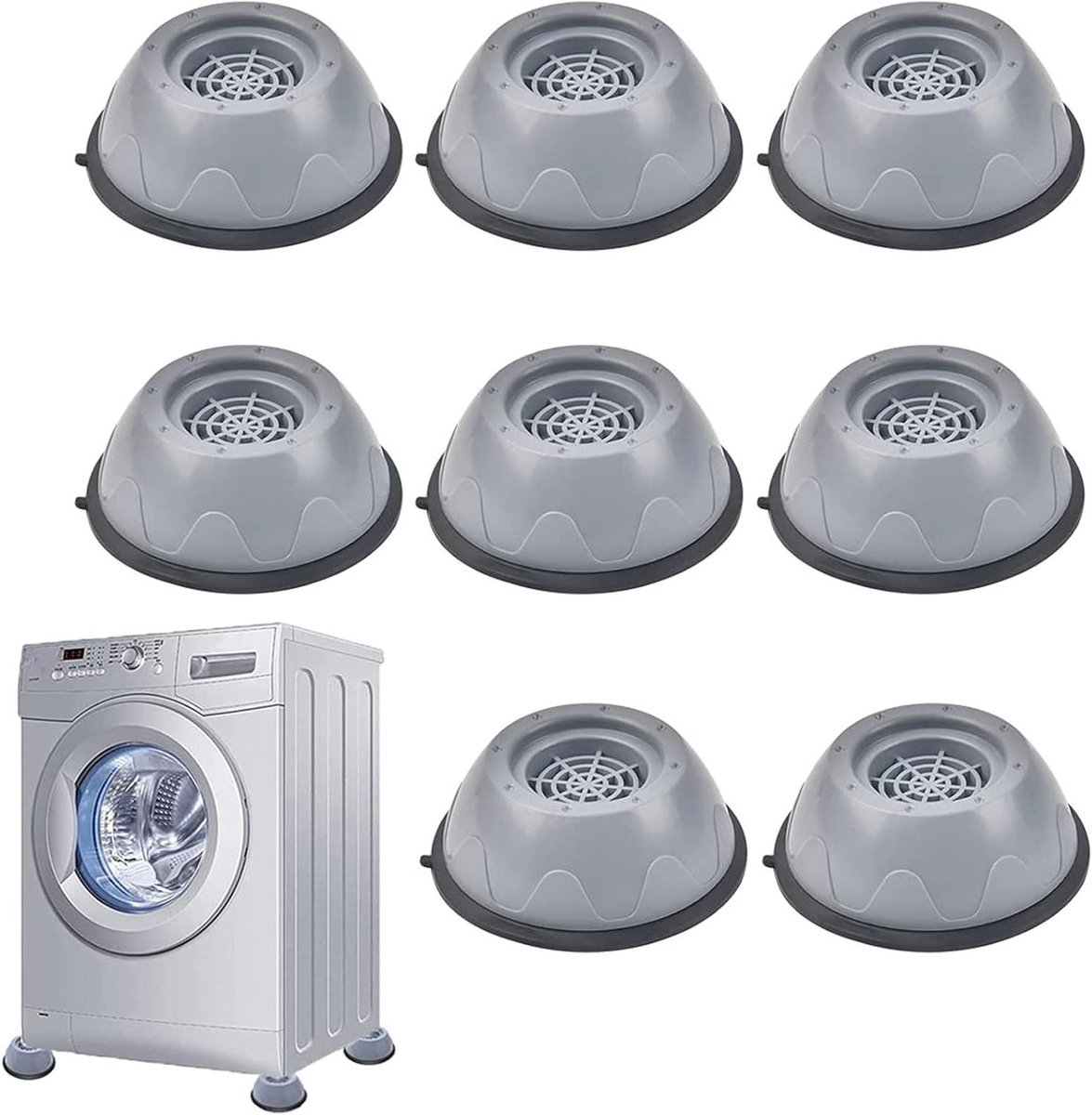 Set van 8 universele antislip voetdempers voor wasmachine, droger en meubels