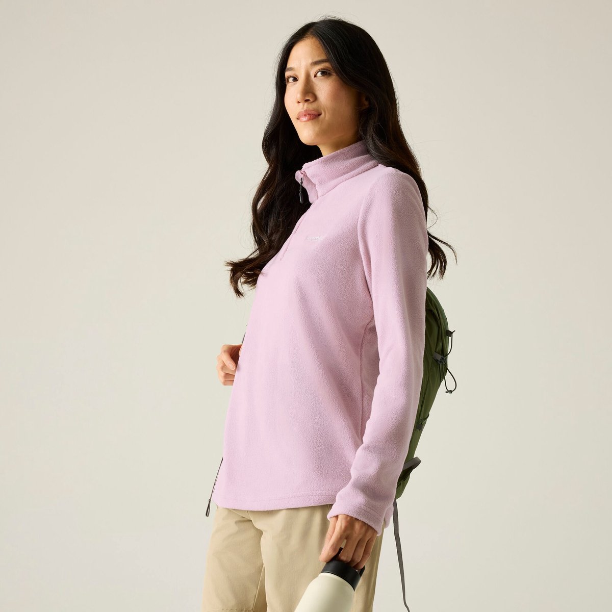 Lichtgewicht Sweethart fleece wandeljas voor dames met halve rits Paars