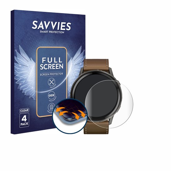Savvies schermprotector voor Garmin Venu 4 (45 mm), transparant, 4 stuks.