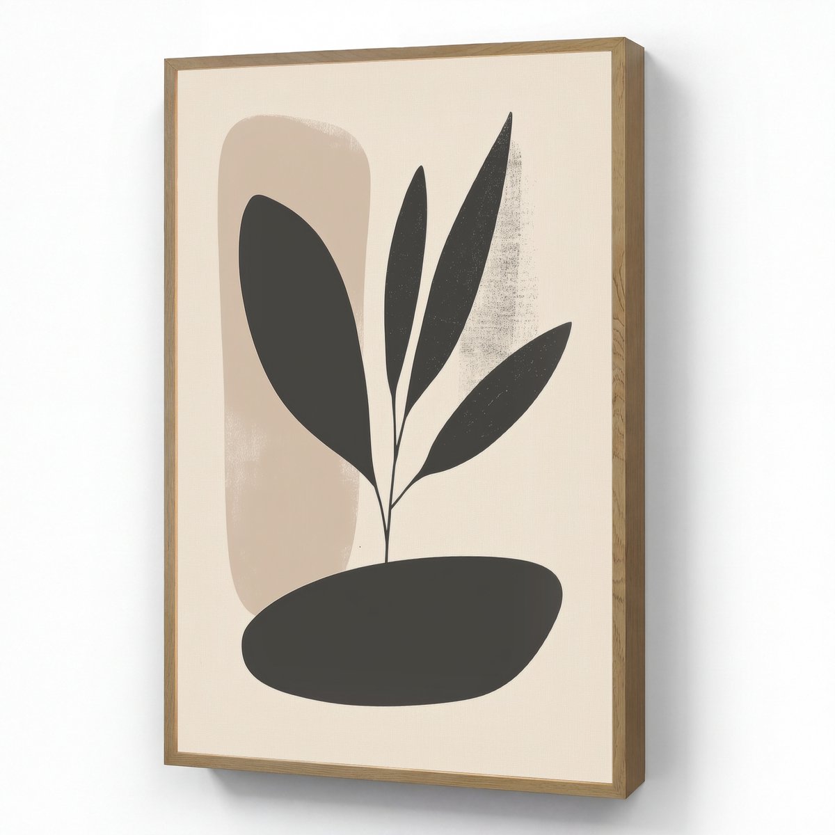 Wandlamp 70x100 cm - Oplaadbaar - Plant - Beige - Japandi - Wandlampen binnen woonkamer - 