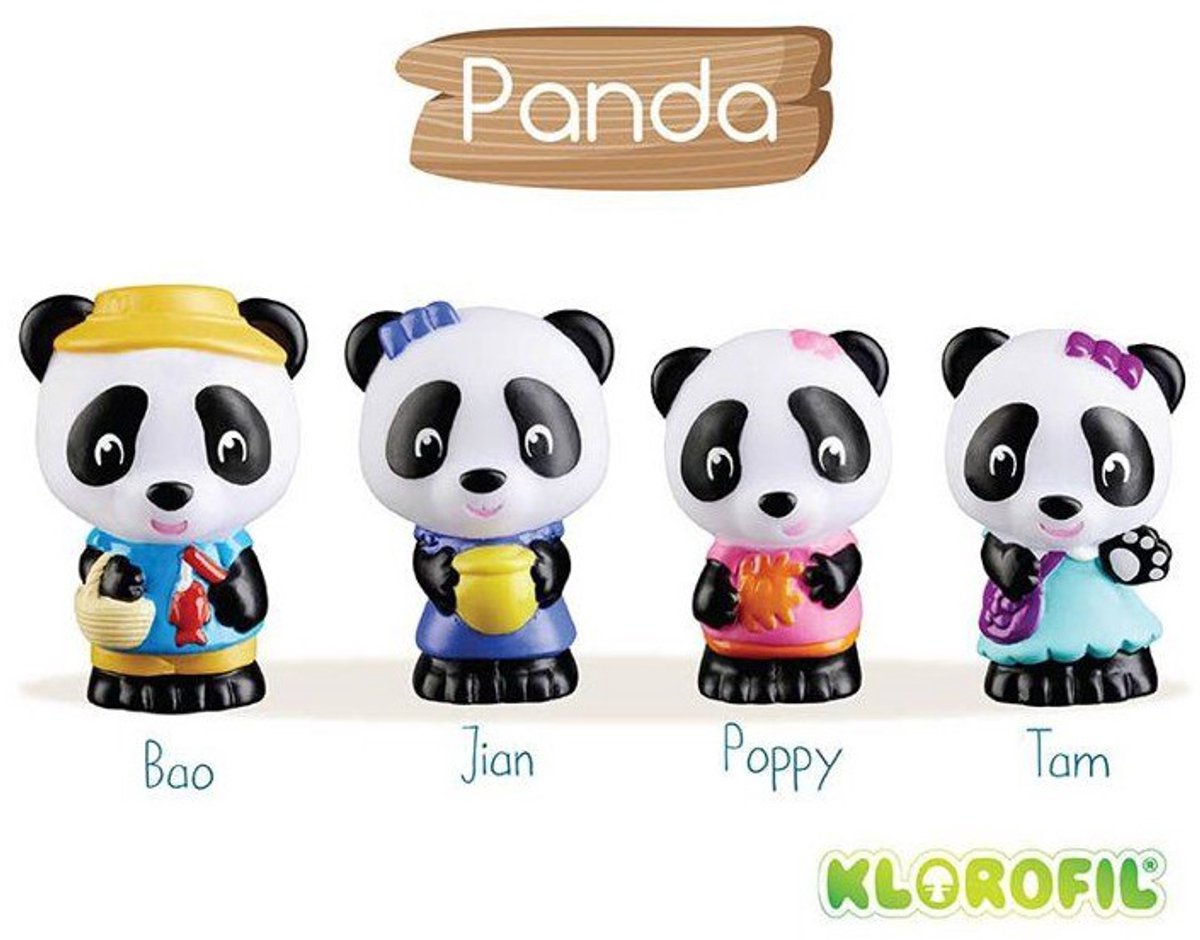 Klorofil De Familie "Panda" Speelset - Speelfiguren set - Poppetjes familie - Kinder Speelgoed - Bao, Jian, Tam en Poppy - Vanaf 18 maanden - 4-Delig — afbeelding 11