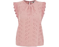 WE Fashion Dames singlet van broderie anglaise