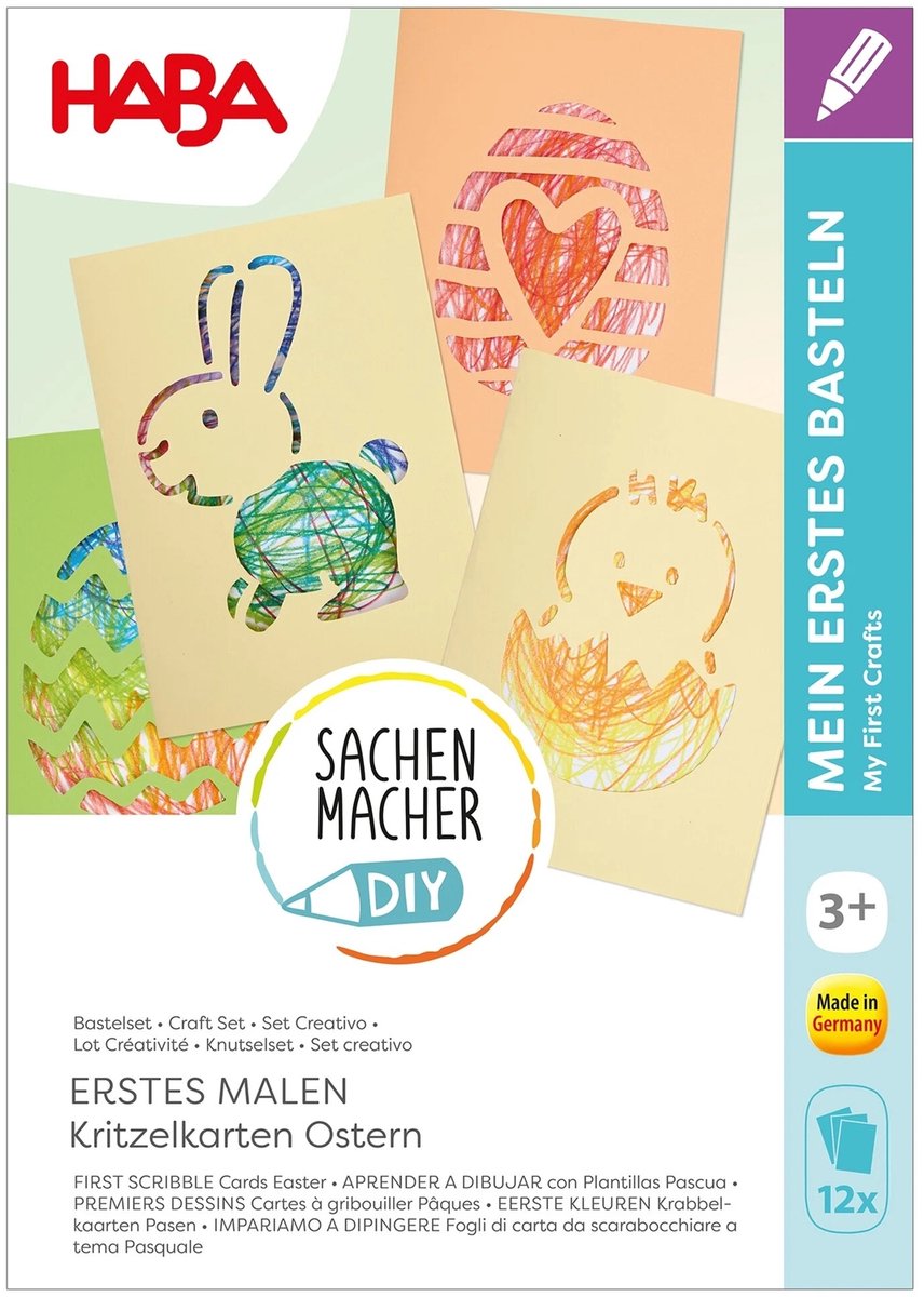 Haba knutselset - creatieve paas krabbelkaarten voor kinderen.