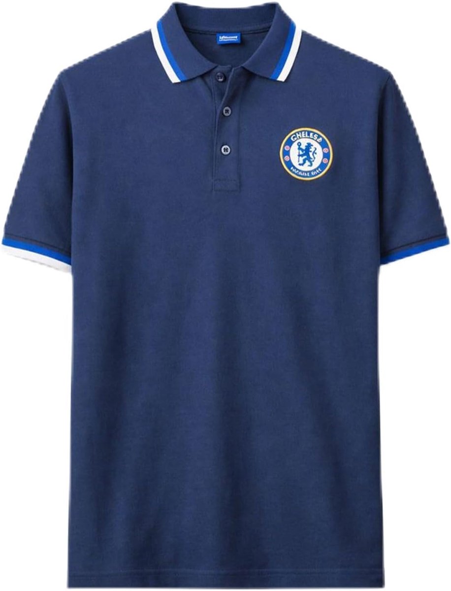 Herenshirt - Polo shirt - Sport kijken - Officieel teamdetail - Korte mouwen - Marineblauw of koningsblauw