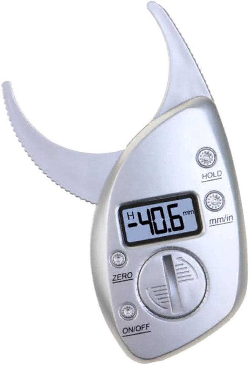 Lichaamsvet Tester - Vet Remklauw - Gezondheid Monitoren - Digitale Weergave - 12x5.5CM - Zilver