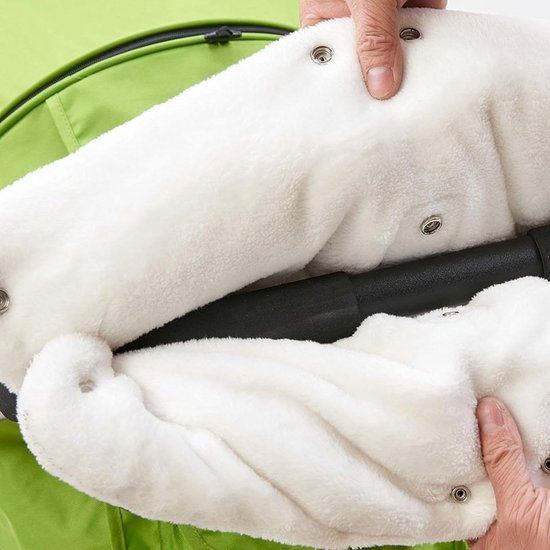 Kinderwagen Handwarmers - Wandelwagen Muts - Warm Blijven - Drukknop Bevestiging - 50 x 22.5 cm - Grijs — afbeelding 3