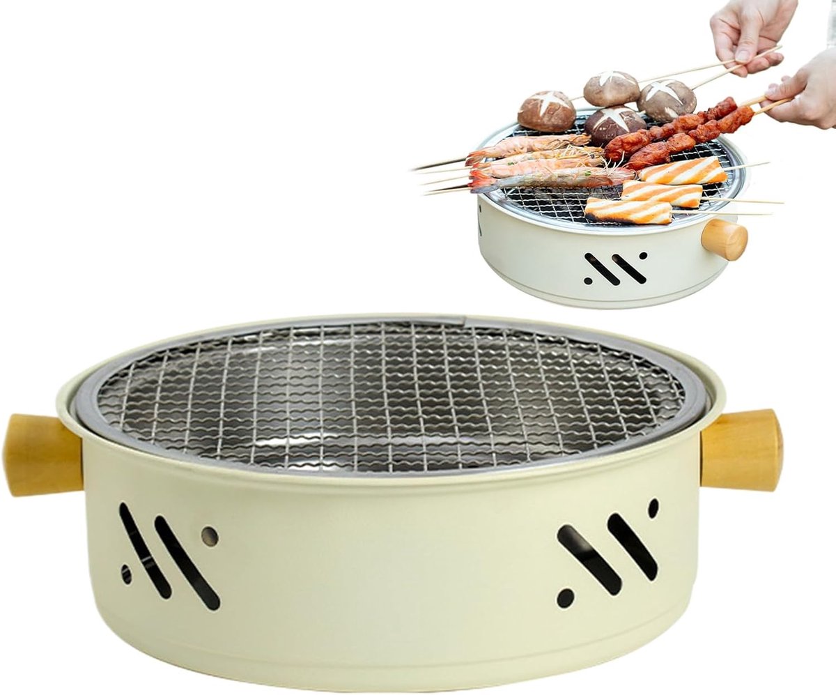Tafel Barbecue - Draagbare Grill - Buiten Koken - Houtskool Gestookt - 32x28x9 cm