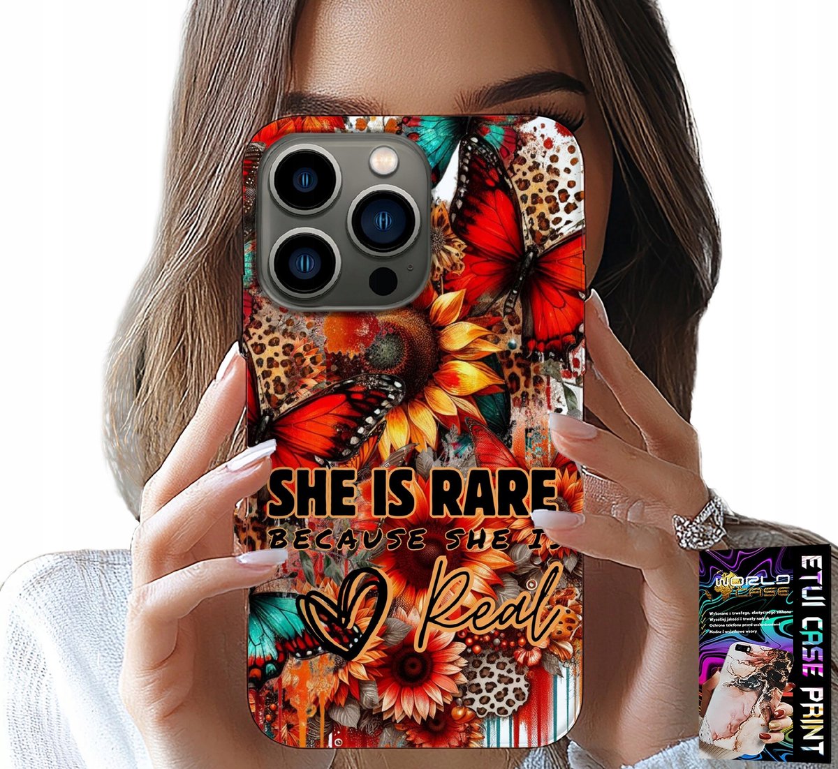 iPhone 14 Pro Max hoesje - Ze is zeldzaam, zonnebloemen, bloemen, vlinders