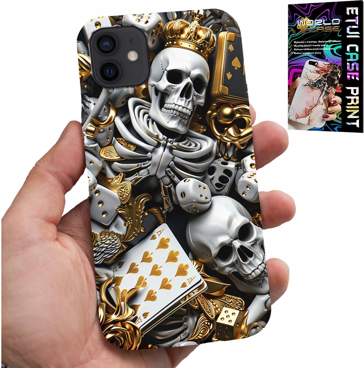 iPhone 13 Mini hoesje - King Poker dobbelstenen aas designs voor mannen