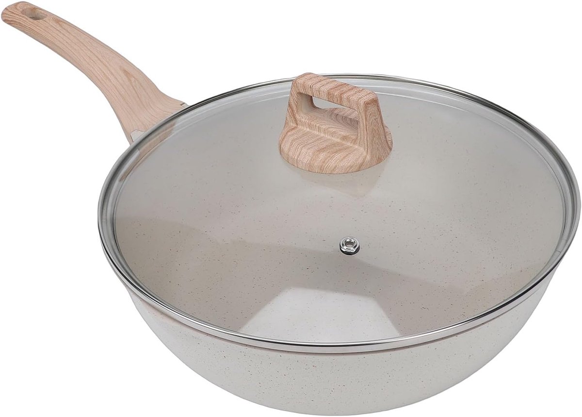 Anti-aanbak Frituurpan - Koekenpan Sauteerpan - Gerechten Bereiden - Steen Coating - 28x8.5cm