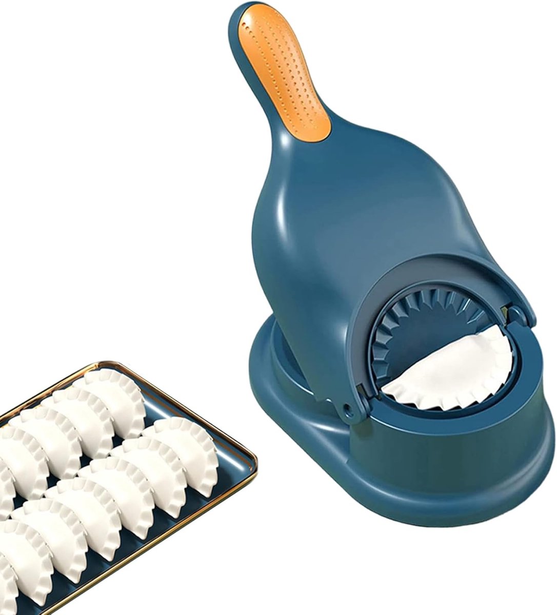 Knoedel Maker - Deeg Pers - Snel Hapjes Maken - 2 in 1 Keuken Gadget - 28.5x12x6.3 cm - Blauw