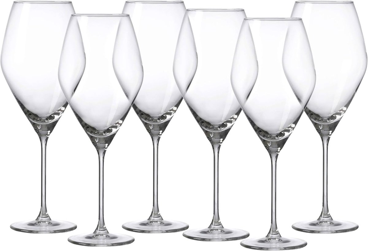 Witte Wijnglazen - Glaswerk Set - Thuis Gebruik - Robuust Ontwerp - 340 ml - Helder