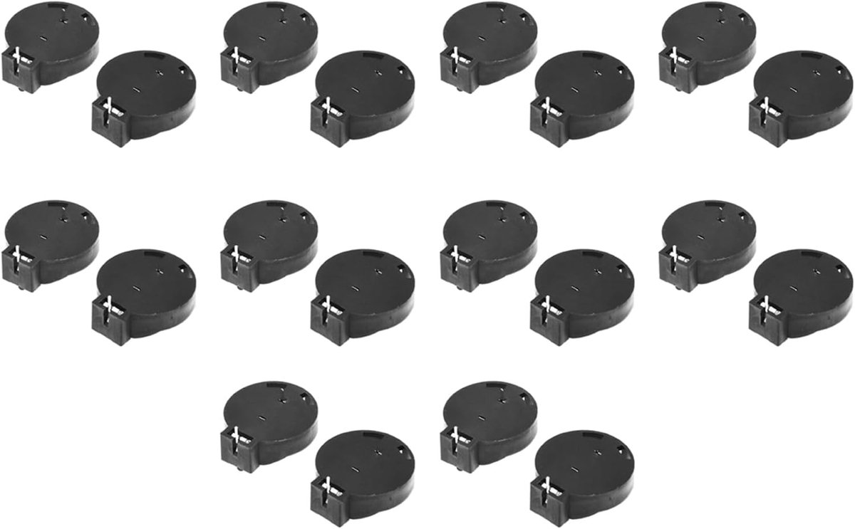 Batterij Houders - Munt Cel Houders - Elektronica Projecten - 2 Pins DIP Type - 20 Stuks - Zwart