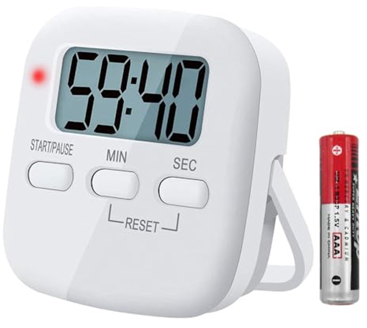Digitale keukentimer – Magnetische eierwekker, keukenklok & stopwatch – Aftellen/Optellen – Luid alarm – Timer voor korte intervallen met LCD-display voor koken, bakken, sporten en studeren