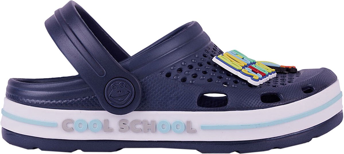 Coqui Klompen Kinderen Lindo Donkerblauw-Wit - Maat 24-25