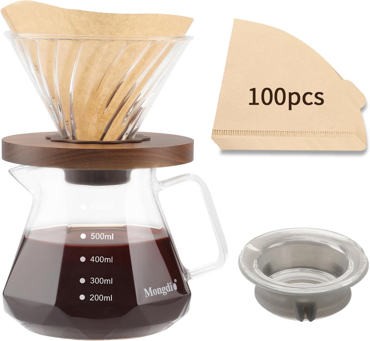 Koffiezetapparaat Giet - Verse Koffie - Thuis Koffie Maken - Hittebestendig Glas - 600ml Capaciteit - Transparant