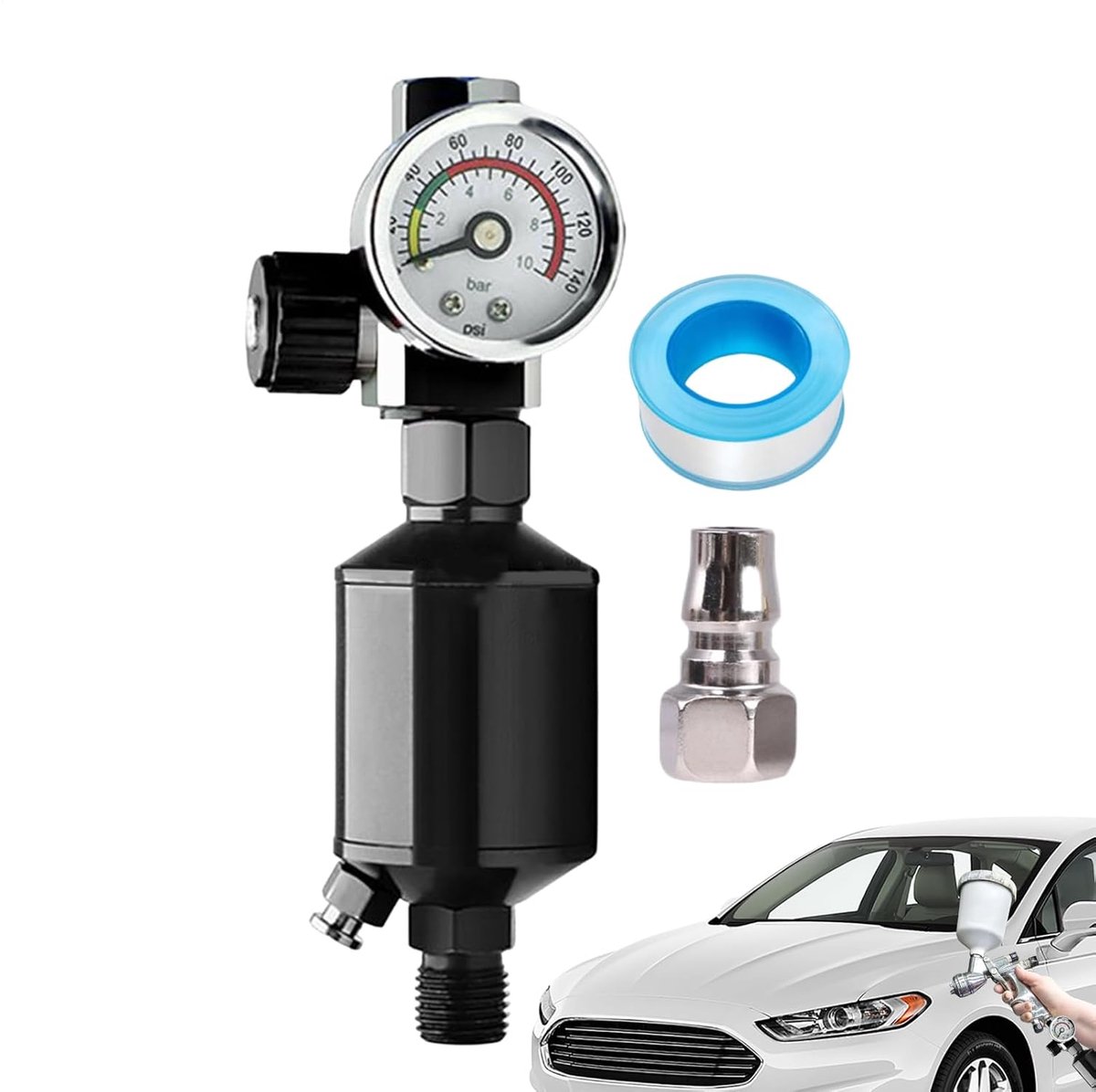 Drukmeter Compressor - Luchtdruk meter - Precisie Metingen - Geïntegreerde Vochtscheider - 555 Inch