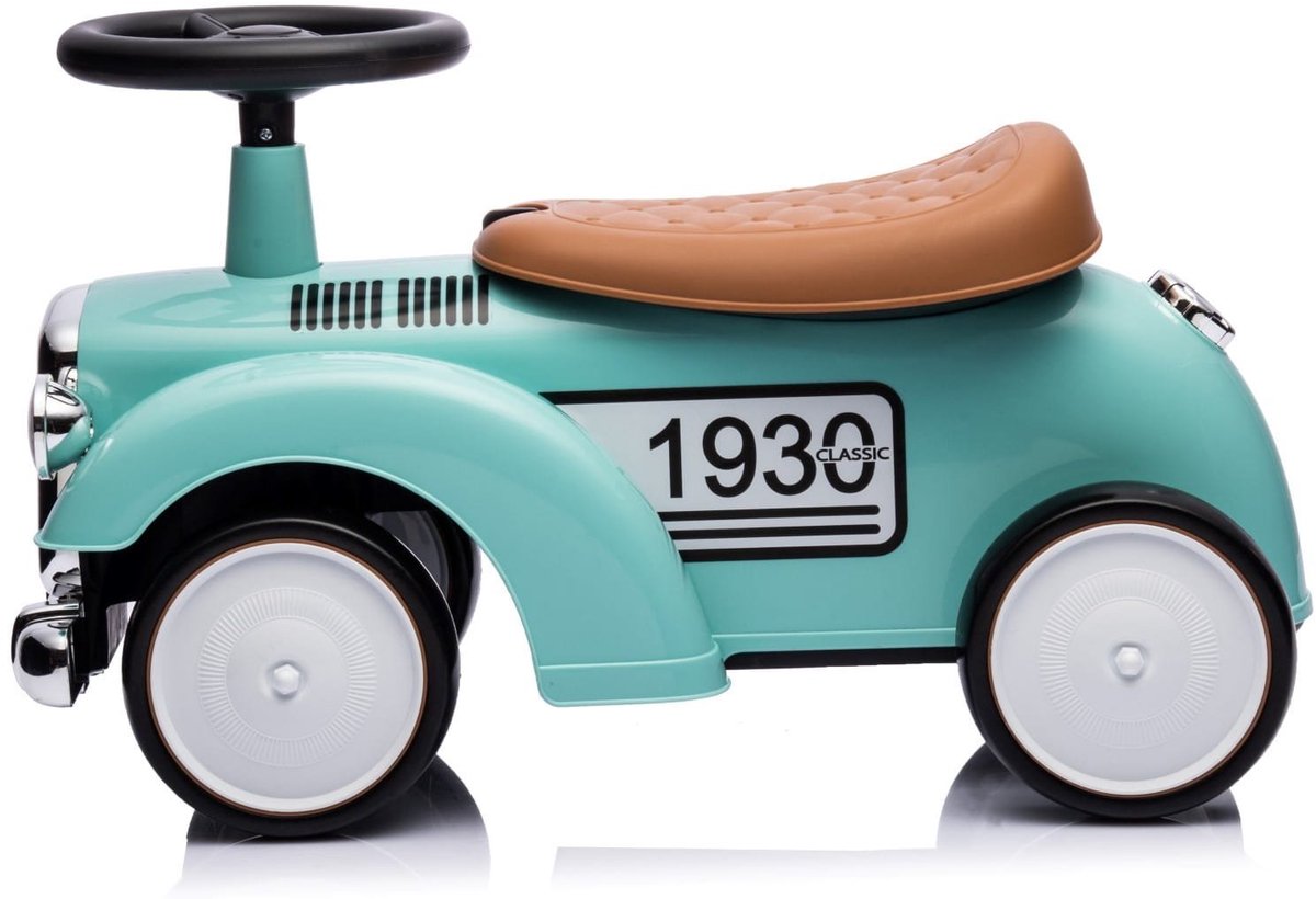 sun baby Loopauto voor kinderen vanaf 1 jaar Retro Classic, kinderauto, loophulp met claxon, pieptoon, opbergvak onder zitting (Munt)