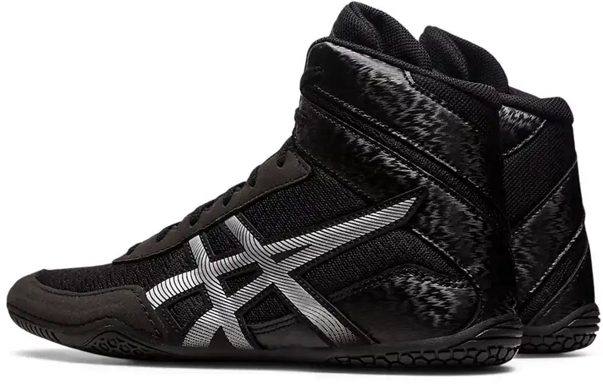 Asics Matcontrol 3 Stalschoenen – Elastische Cholewka Veilig Schuilplaats voor Veters Zwart