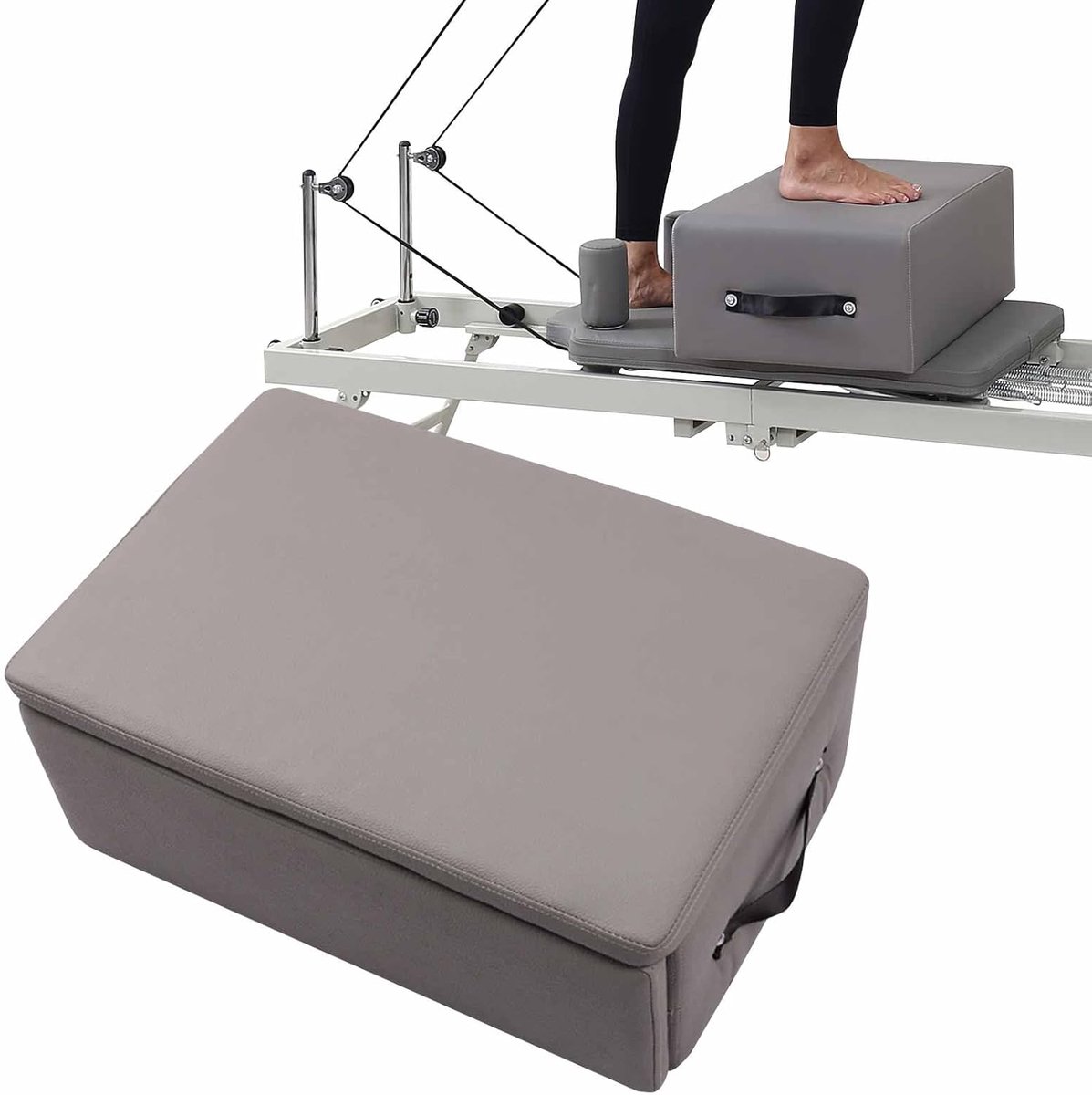 Pilates Zitbox - Pilates Box - Pilates Oefeningen - Ruimtebesparend Opvouwbaar - 62x43x23cm - Grijs