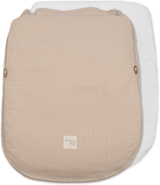 Baby Voetenzak - Baby Slaapzak - Kinderwagen Comfort - Gerecycled Katoen - 47 x 90 cm - Abrikoos van Merkloos — afbeelding 3