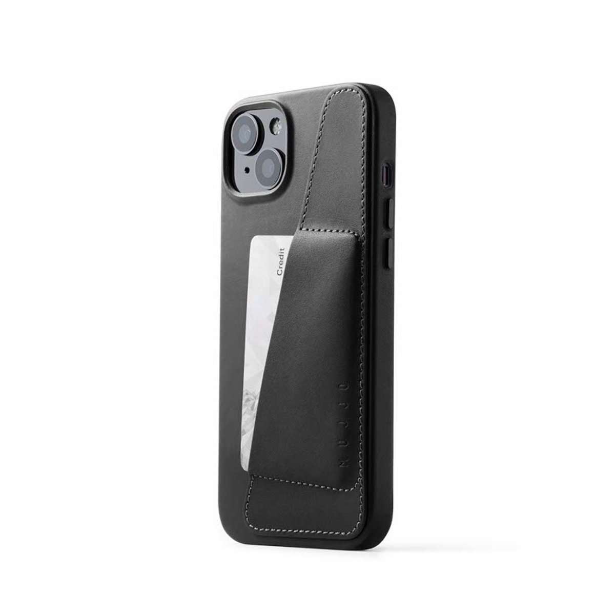 Mujjo Leather Wallet Case With MagSafe iPhone 14 / 15 Plus black