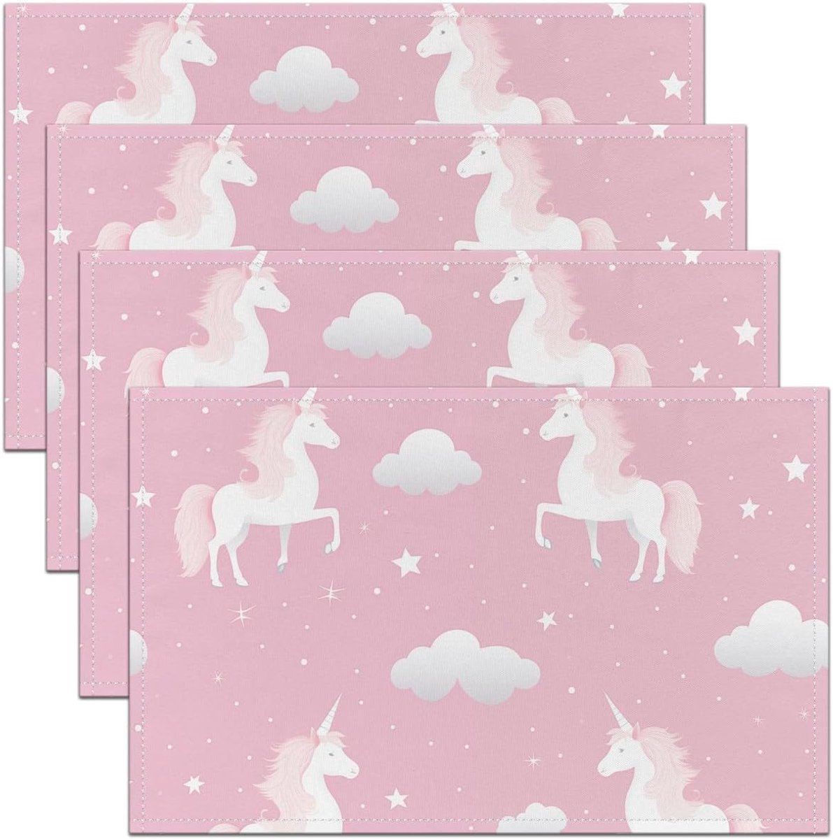 Placemats Set - Tafelmatten - Eettafel Decoratie - Kreukvrij en Hittebestendig - 45x30 cm - Roze